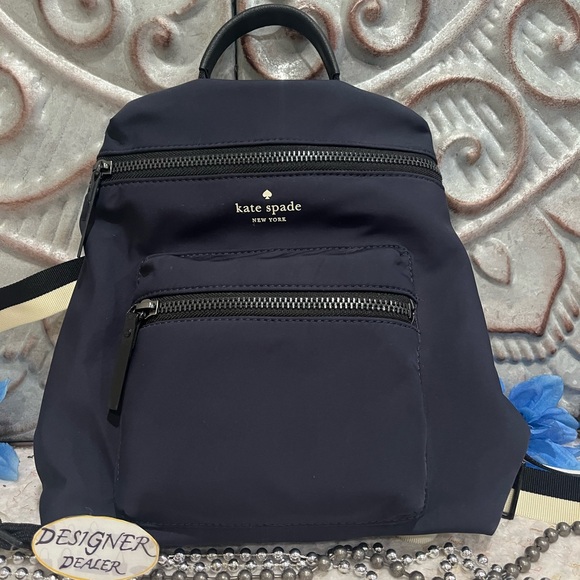 KATE SPADE Dark Navy Nylon Backpack VGC! - Picture 2 of 13